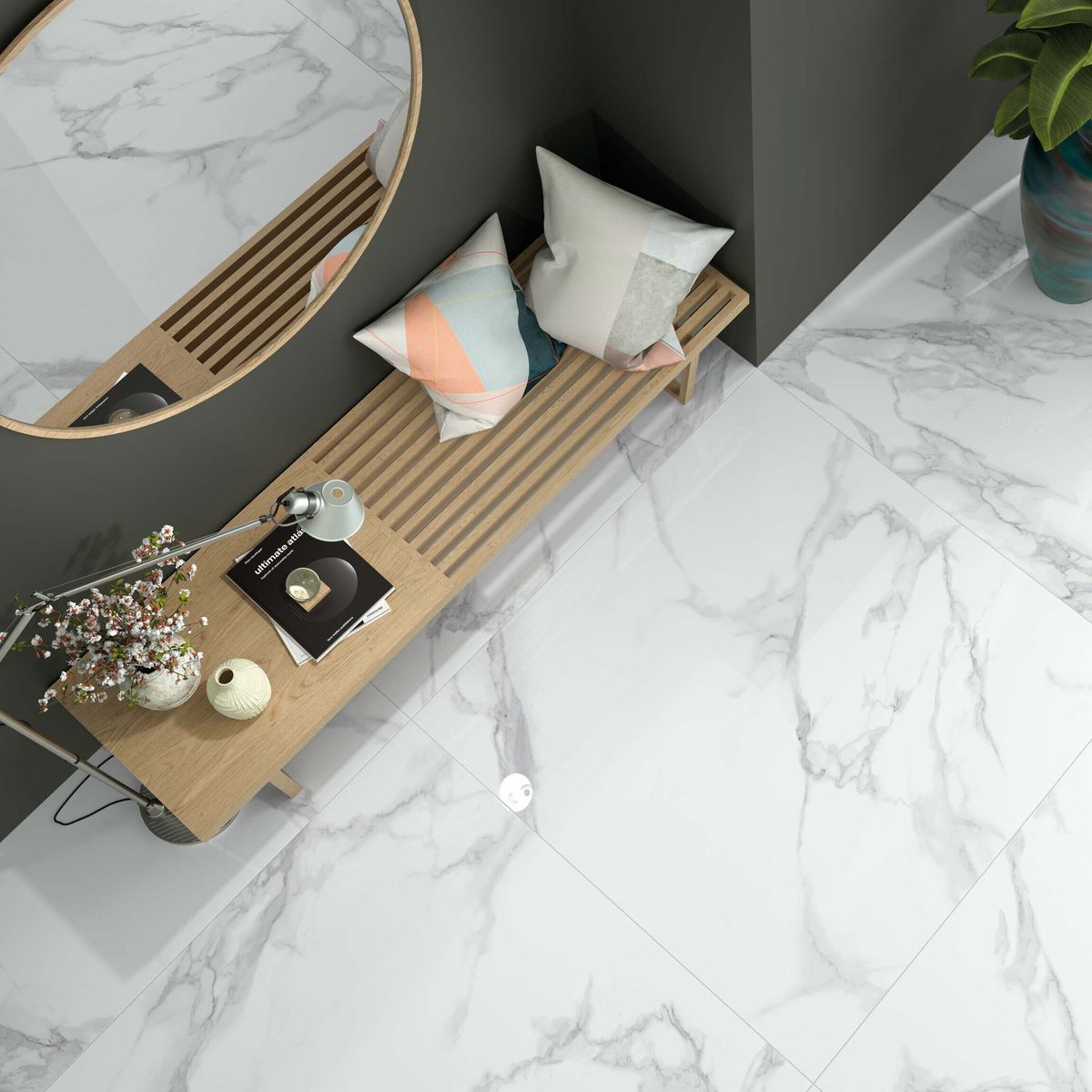 Sample - Bowness Purity White Marble Effect 995x995