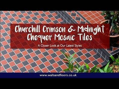 Victorian Red & Black Chequer Mosaic