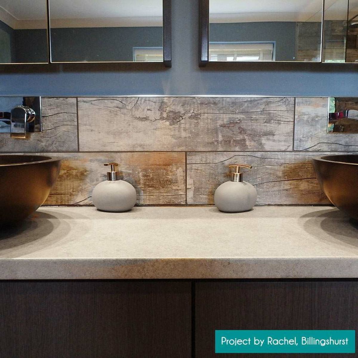 Sample - Vintage Blue Wood Effect Tile 15x60