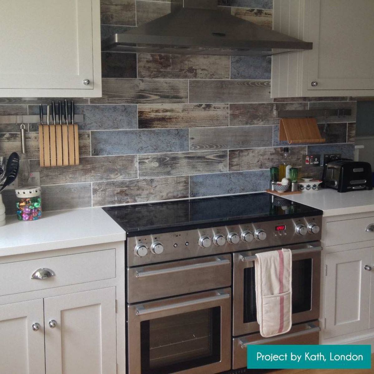 Sample - Vintage Blue Wood Effect Tile 15x60