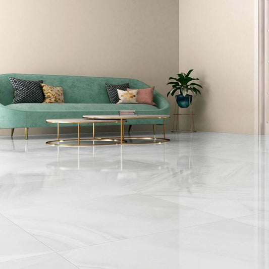 Sample Rodas White Marble Effect Tiles 600x600