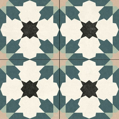 Sample Bouquet Blue Matt Patterned Wall and Floor Tiles