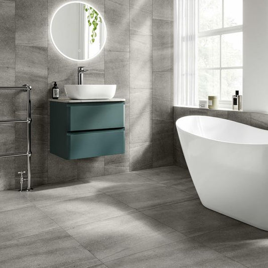Sample New Pietra Grey Rectified Matt Stone Effect Tile 600x300x7mm