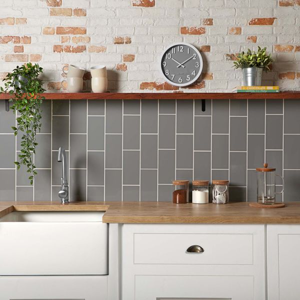 Liso Plata Grey Brillo Metro Tiles 100x200