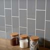 Liso Plata Grey Brillo Metro Tiles 100x200