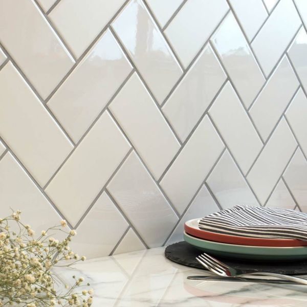 Liso Blanco White Brillo Metro Tiles 150x75