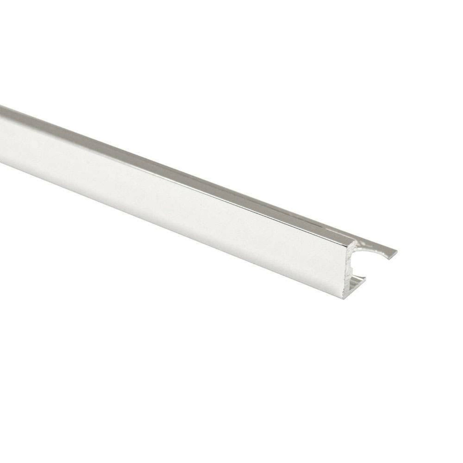 Aluminium Straight Edge Trim 12mm Bright Silver