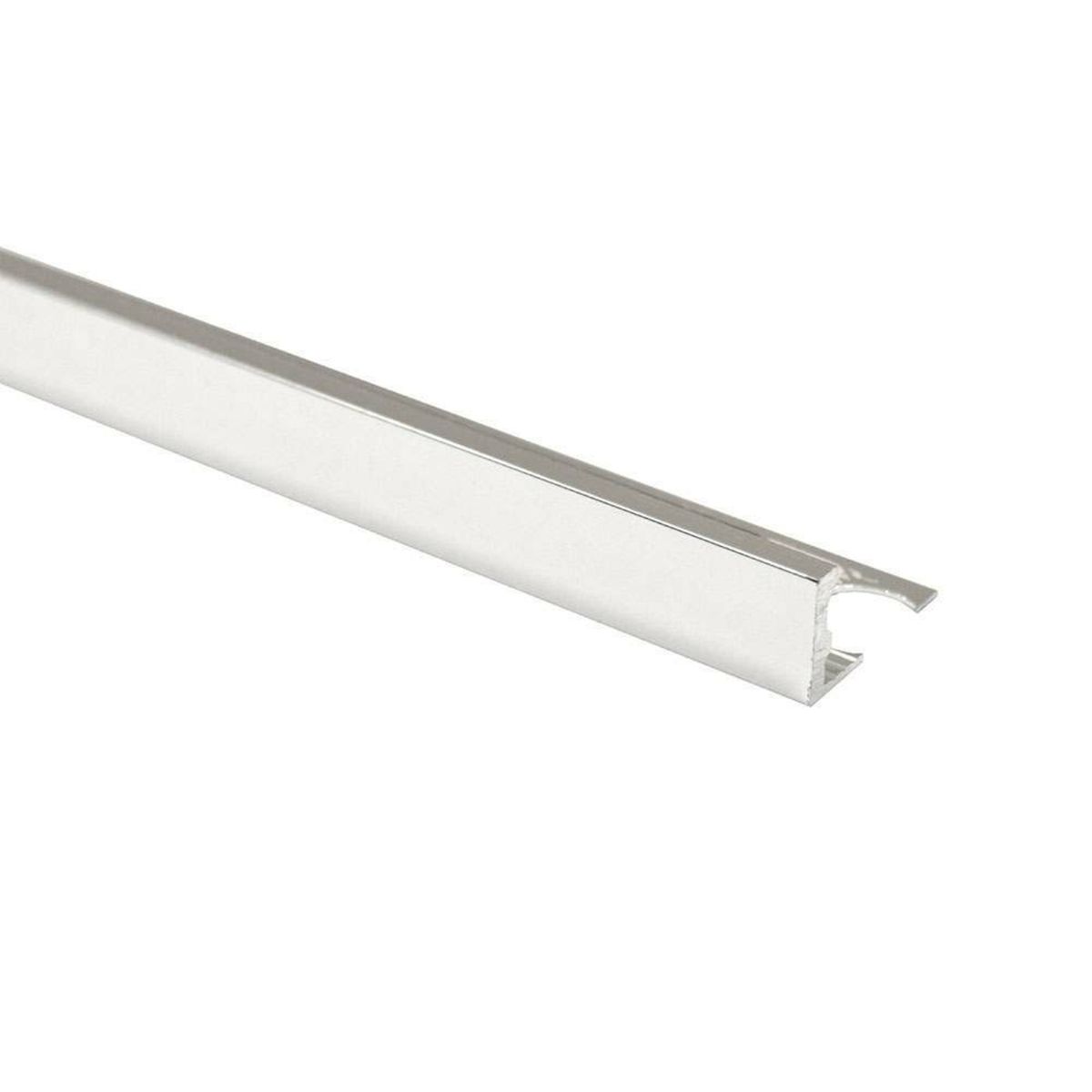 Aluminium Straight Edge Trim 6mm Bright Silver