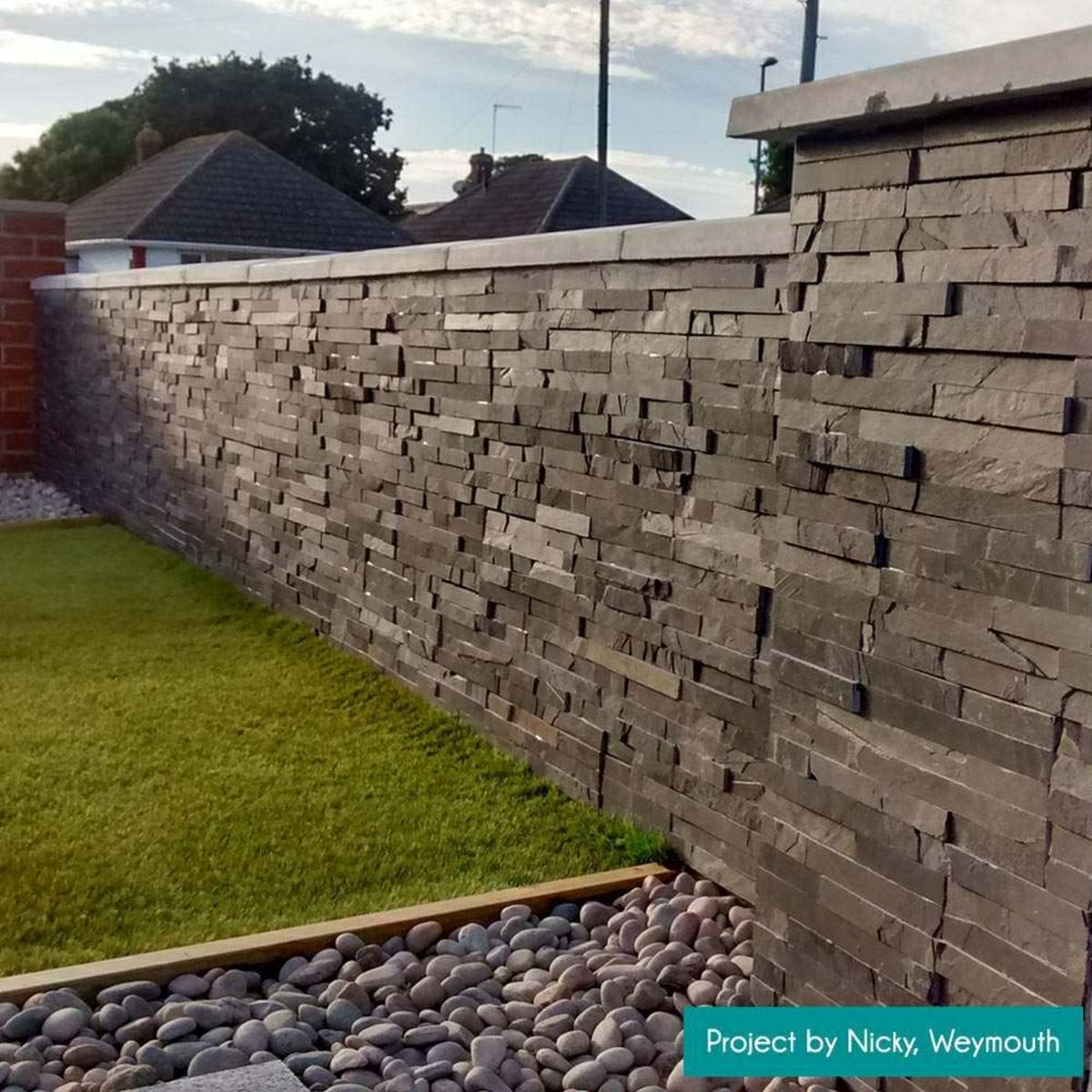 Sample - Ledgestone Black Slate Split Face 150x300