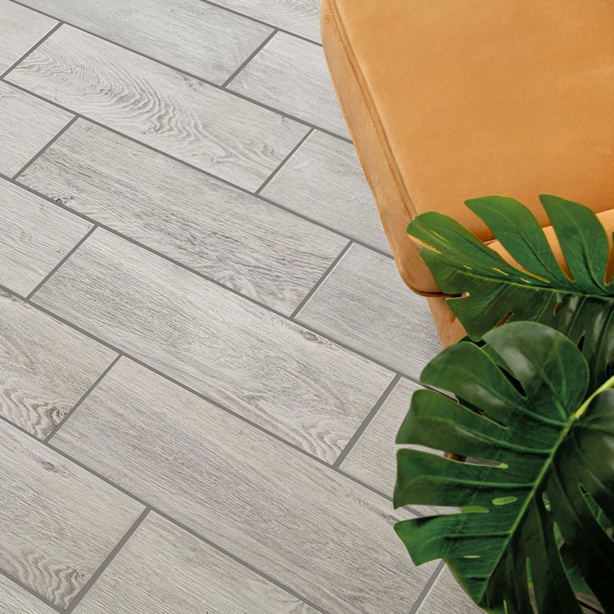 Star Wood Grey Oak Wood Effect Tile