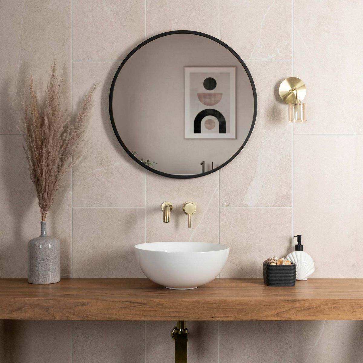 Stoneart Matt Beige Stone Effect Wall and Floor Tiles