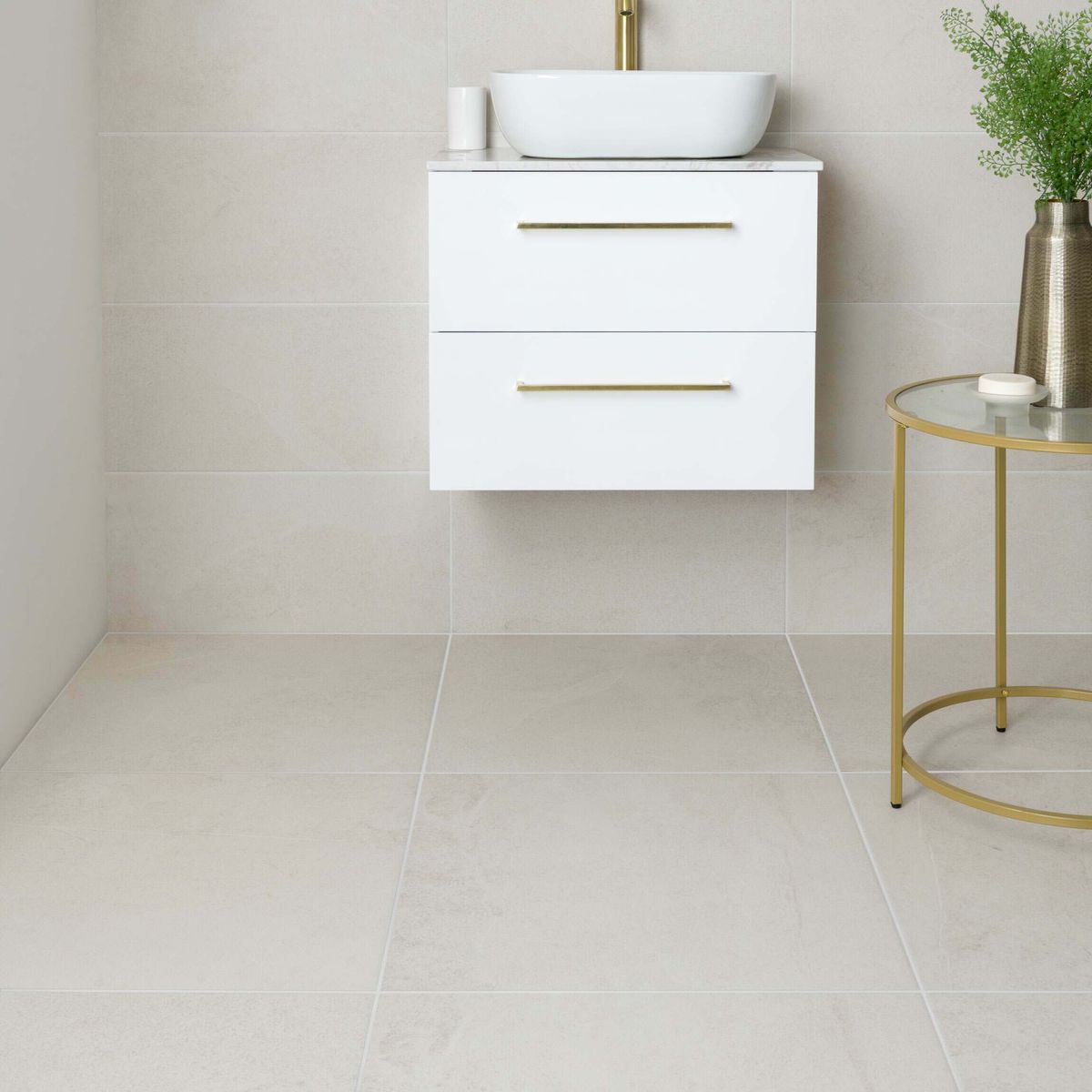 Stoneart Matt White Anti Slip Stone Effect Wall and Floor Tiles