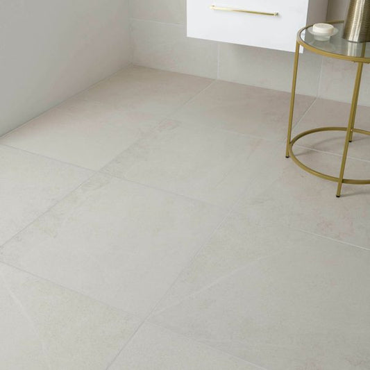 Sample Stoneart Matt White Anti Slip Stone Effect Wall and Floor Tiles