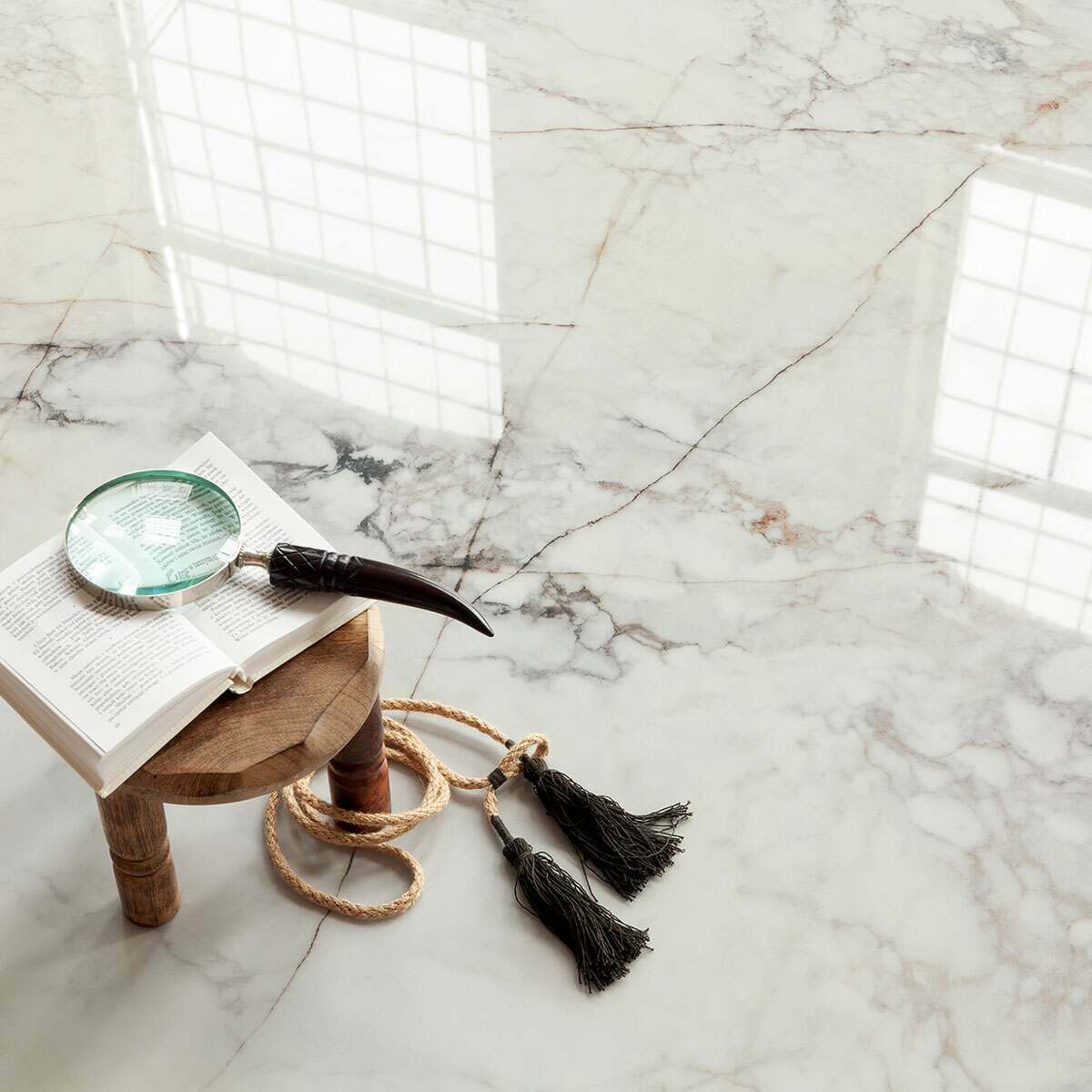 Sample - Balance Stone Polished Marble Effect Tiles 1198x598