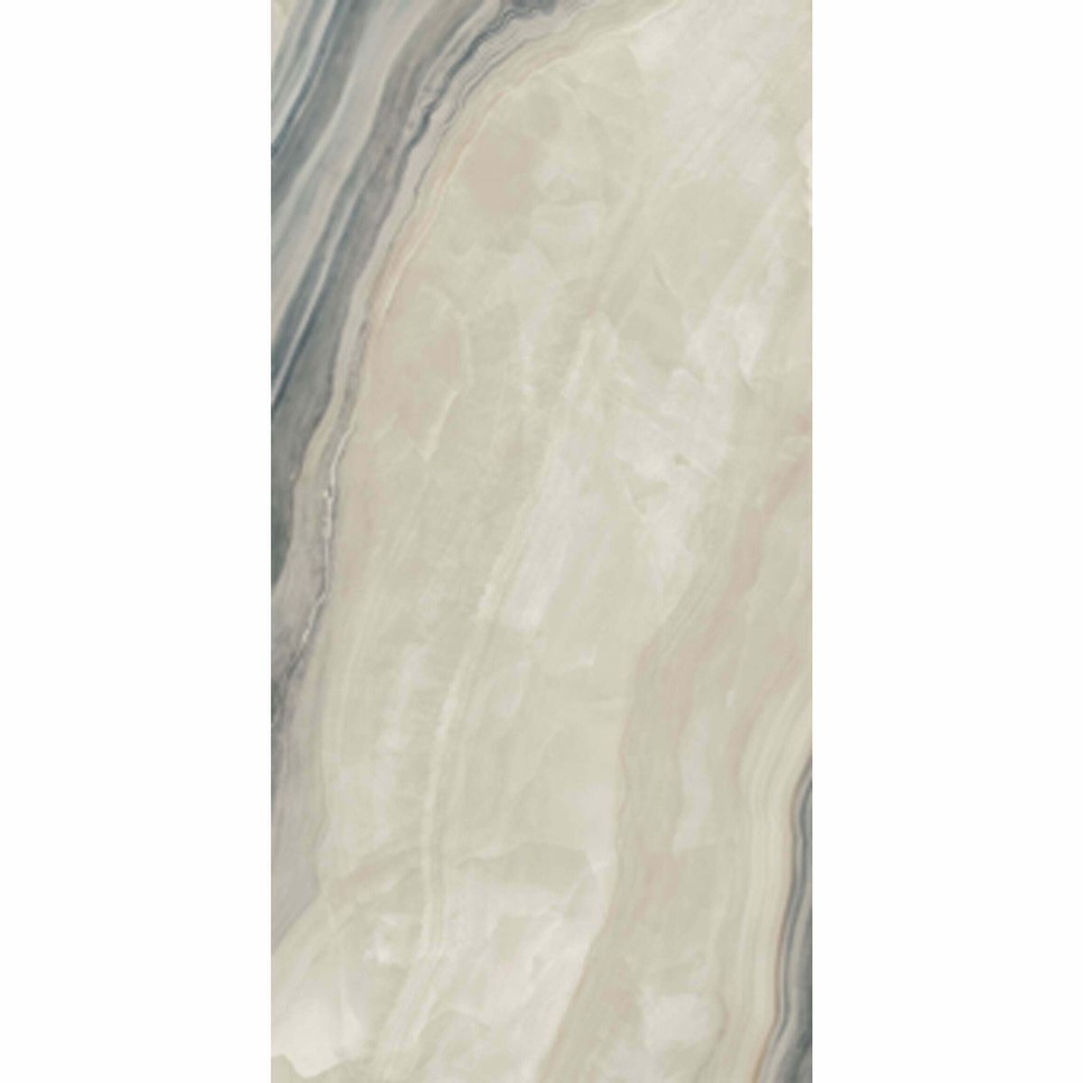 Sample - White Opal Polished Marble Effect Tiles 1198x598