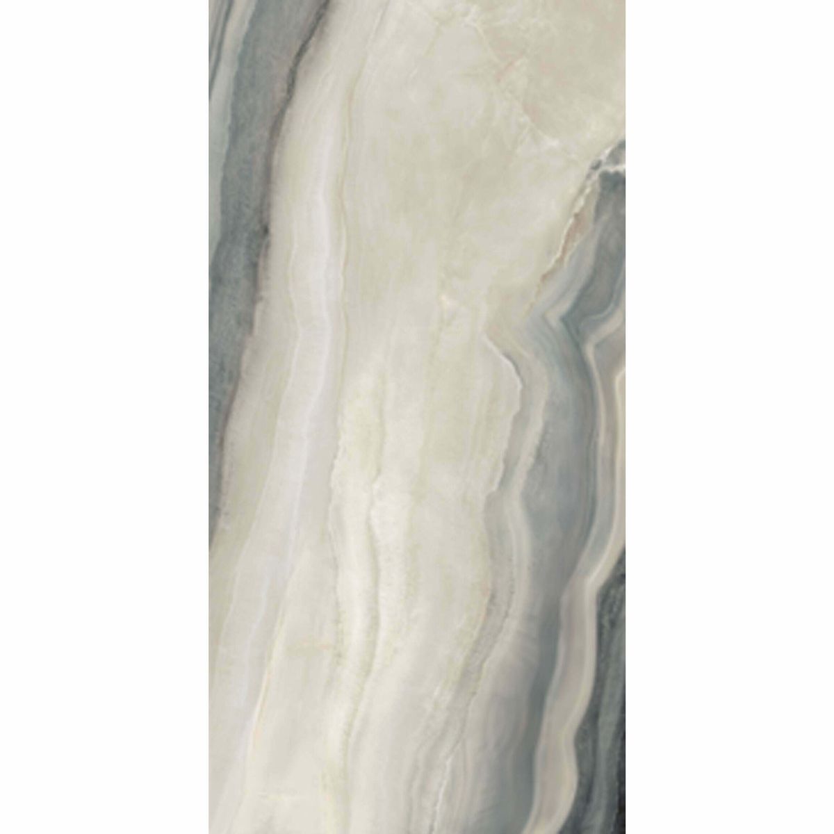 Sample - White Opal Polished Marble Effect Tiles 1198x598