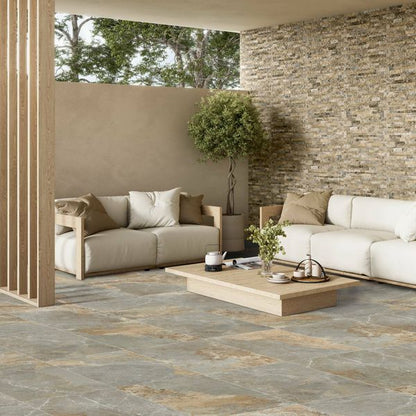 Sample Strato Outdoor Light Natural Grey Slate Effect Matt 20mm Slabs
