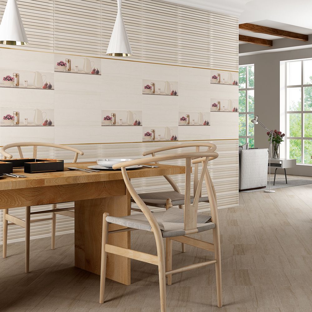 Sample - Sunset Ivory Relieve Stone Effect Tile 200x600