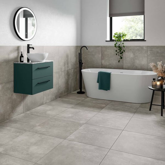 Tapa Grey Rectified Matt Stone Effect Tile 600x600x7mm