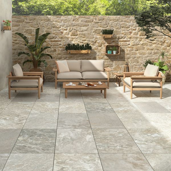 Sample Unaway Light Slate Effect 900x600x20mm Slabs