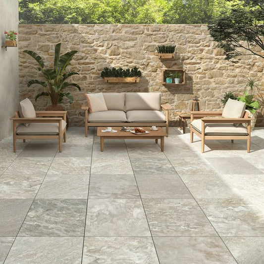 Sample Unaway Light Slate Effect 900x600x20mm Slabs