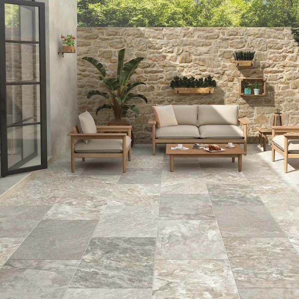Sample Unaway Light Slate Effect 900x600x20mm Slabs