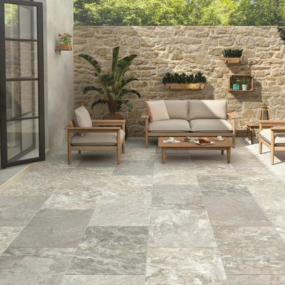 Sample Unaway Light Slate Effect 900x600x20mm Slabs