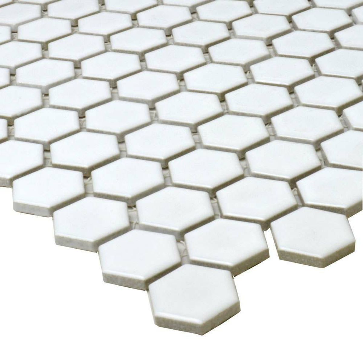 Sample - Pixel White Hexagon Matt 23x23