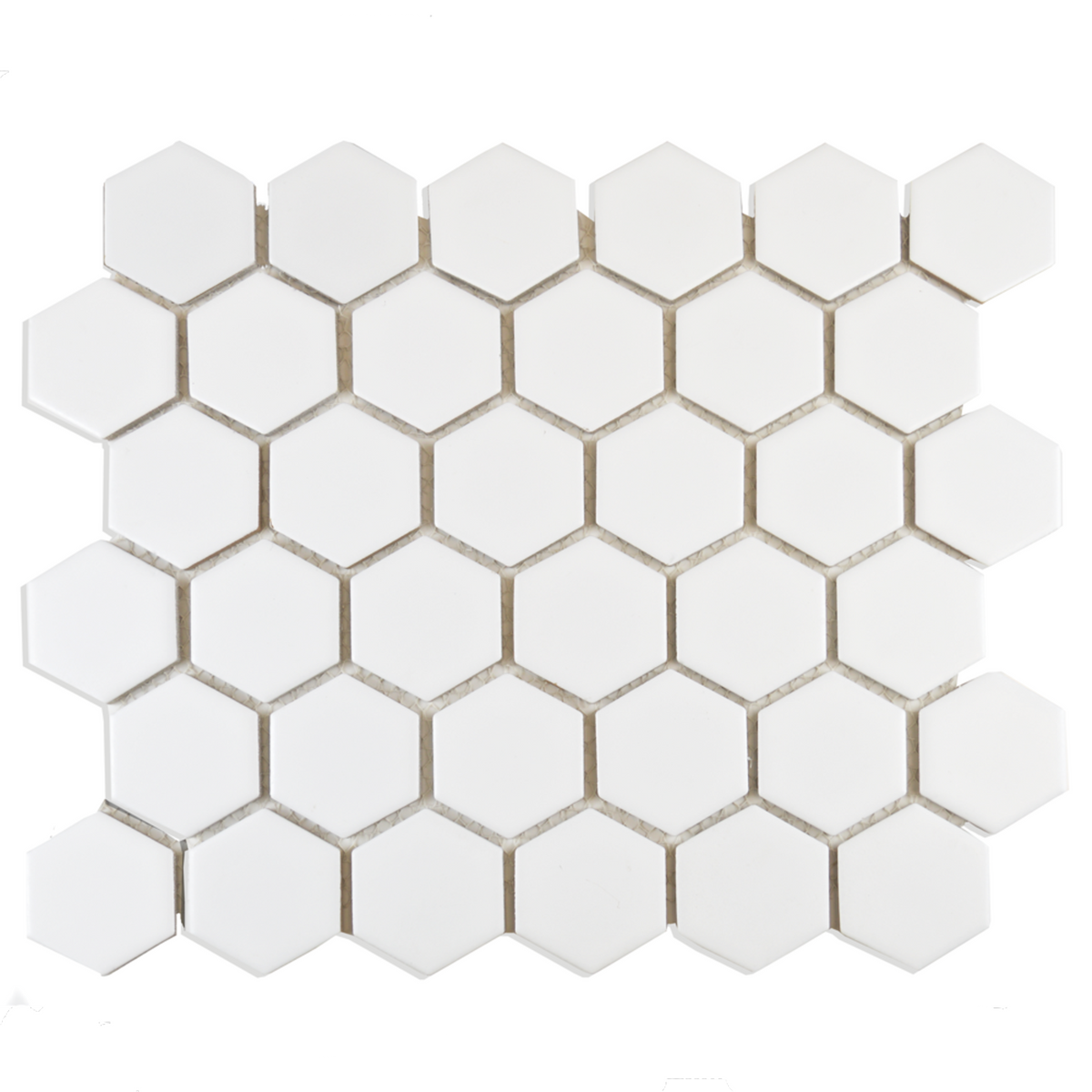 Sample - Pixel White Hexagon Matt 50x50
