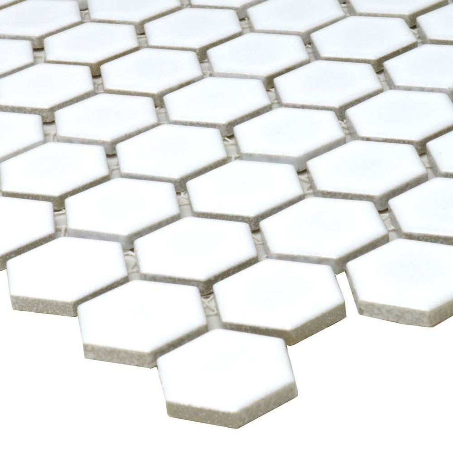 Pixel White Hexagon Gloss 23x23