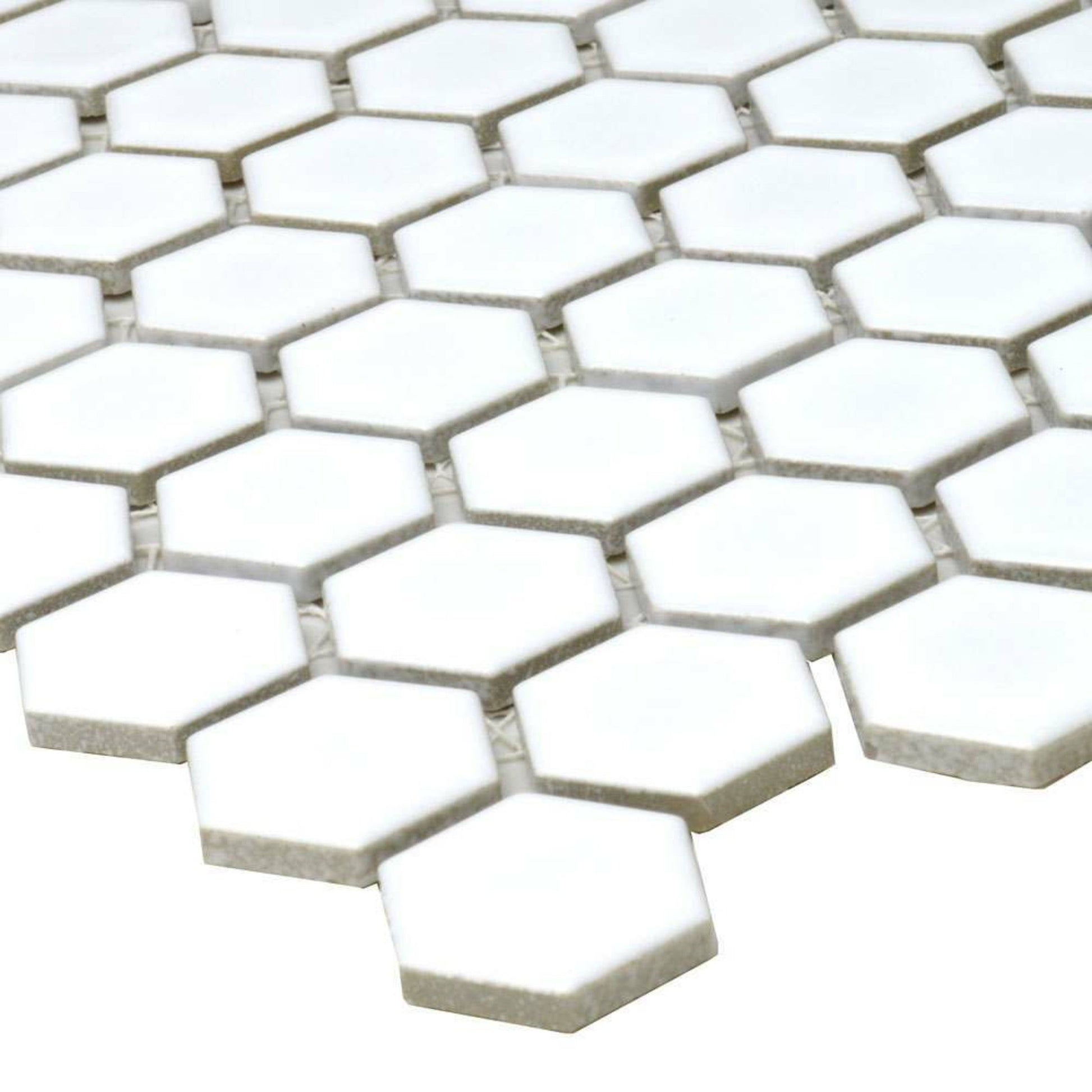 Pixel White Hexagon Gloss 23x23