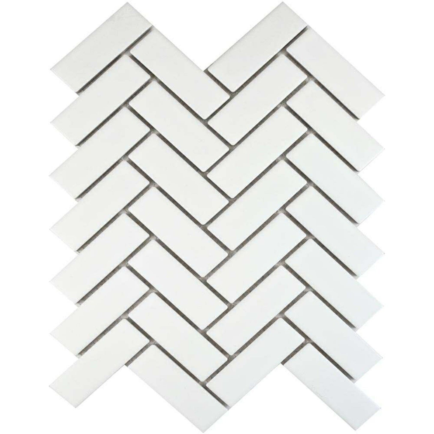 Pixel White Herringbone Matt 22x73