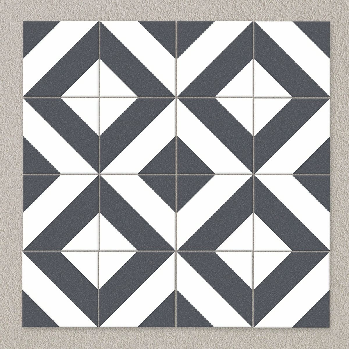 Sample - Zebra Black and White Patterned Matt Striped 223x223 Tiles