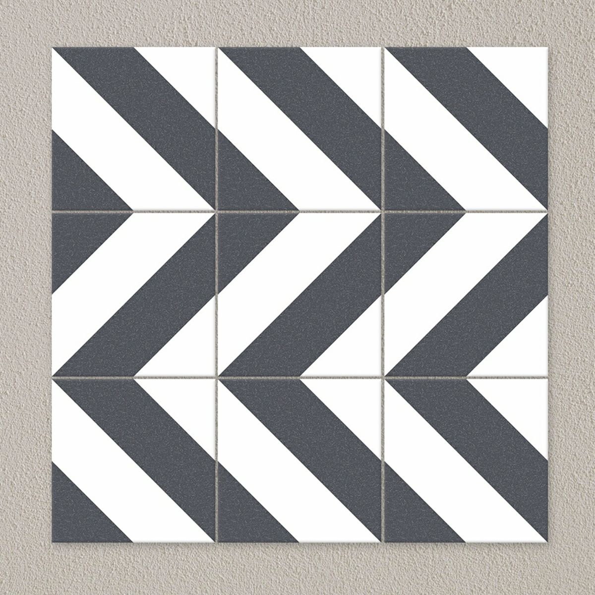 Sample - Zebra Black and White Patterned Matt Striped 223x223 Tiles