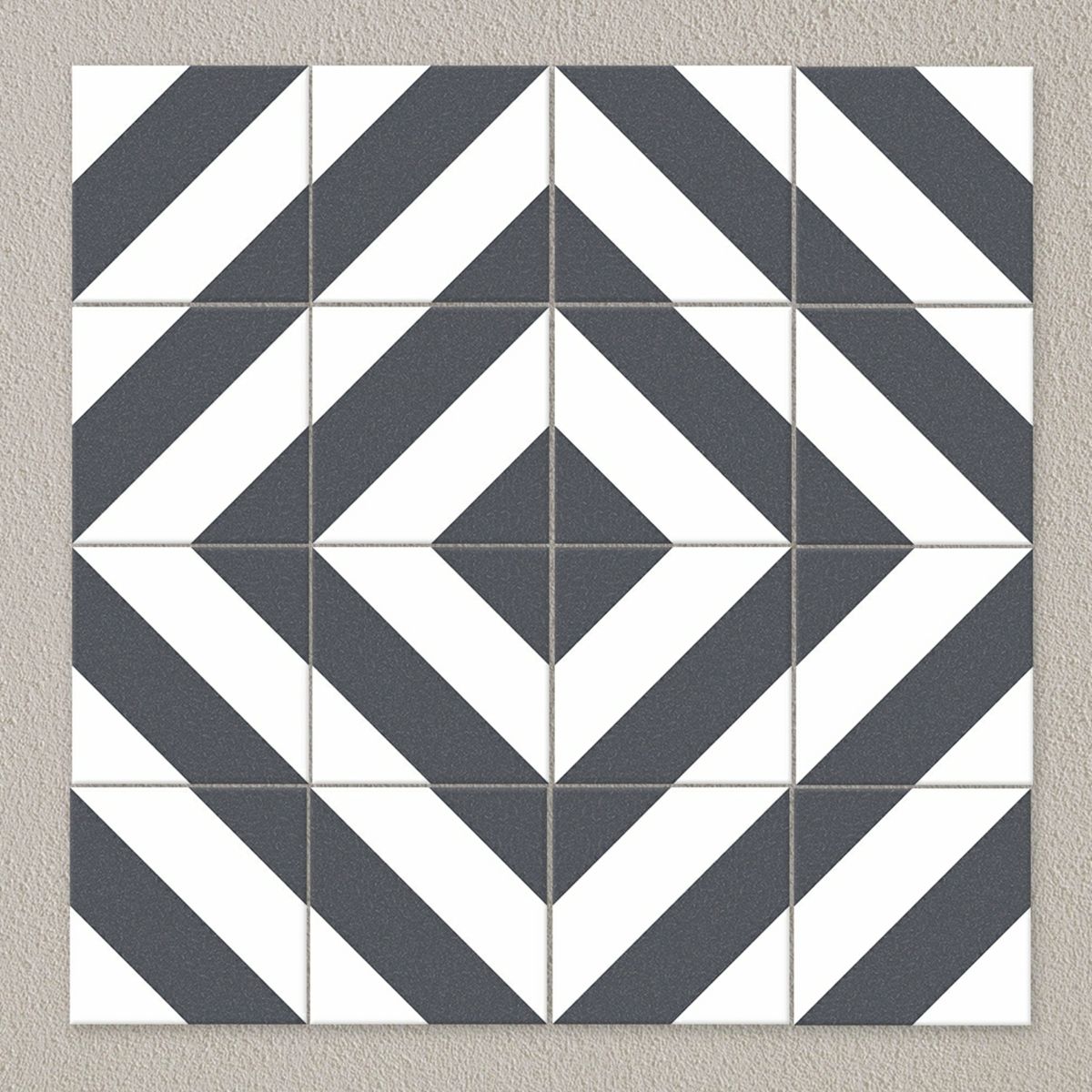 Zebra Black and White Patterned Matt Striped 223x223 Tiles