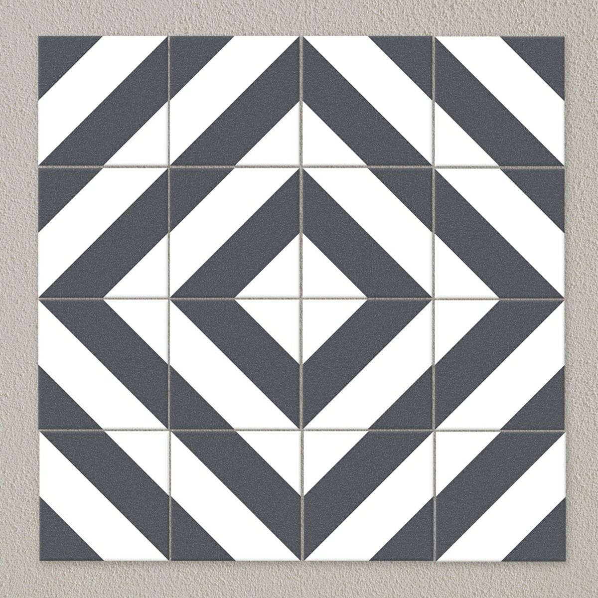 Zebra Black and White Patterned Matt Striped 223x223 Tiles