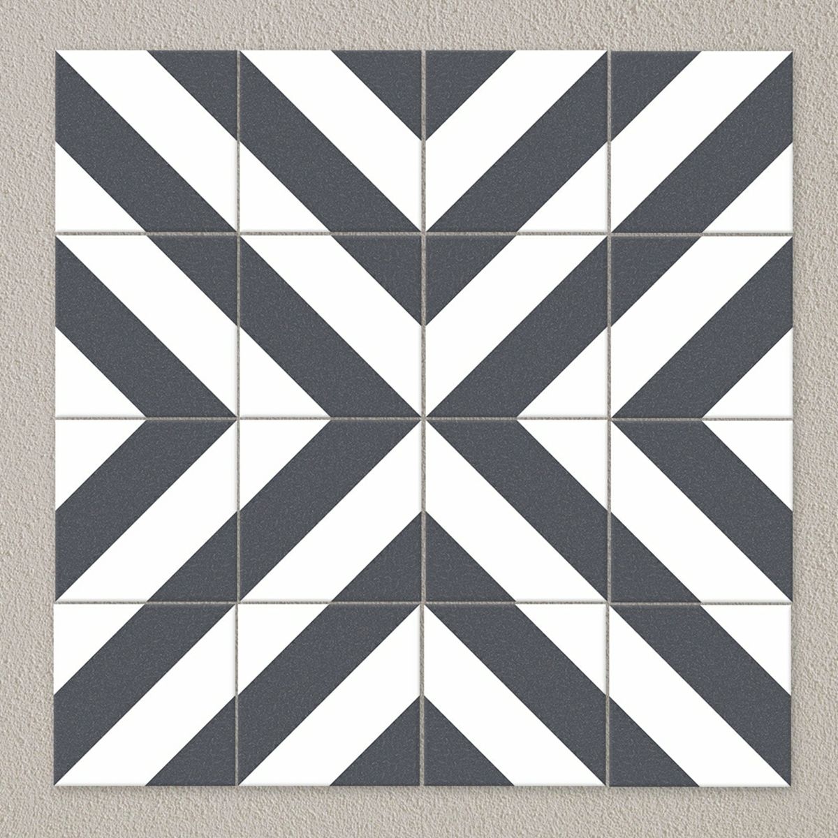 Zebra Black and White Patterned Matt Striped 223x223 Tiles