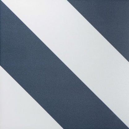 Zebra Blue and White Matt Striped Wall and Floor Tiles
