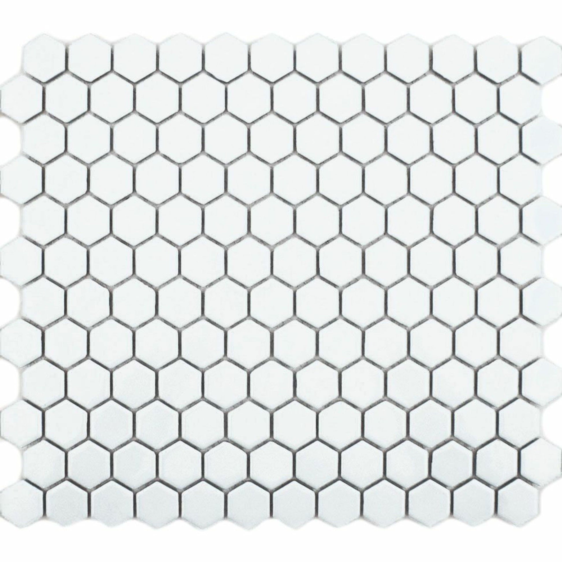 Pixel White Hexagon Gloss 23x23